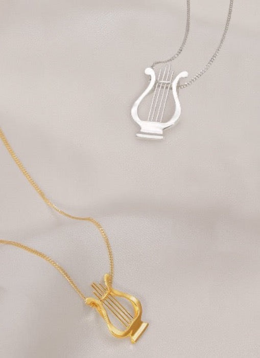 Aegean Sea - Minimalist Greek Harp Necklace