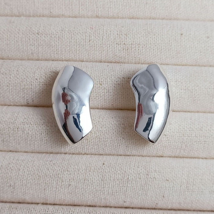 Unique Silver Armor Wrap Earrings