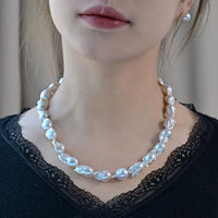 Large Baroque Pearl Beads Statement Necklace