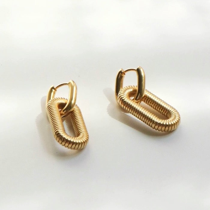 Minimalist Double Chain Drop Earrings