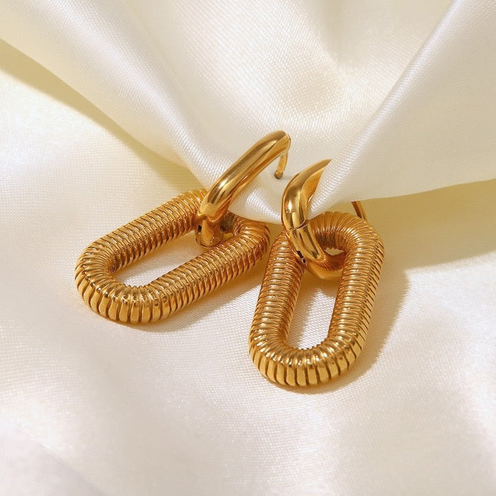 Minimalist Double Chain Drop Earrings