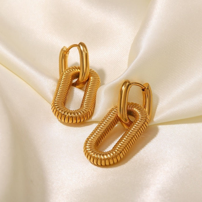 Minimalist Double Chain Drop Earrings