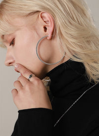 Oversized Sparkling Hoop Earrings-360 Degree Glamour