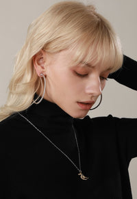 Oversized Sparkling Hoop Earrings-360 Degree Glamour