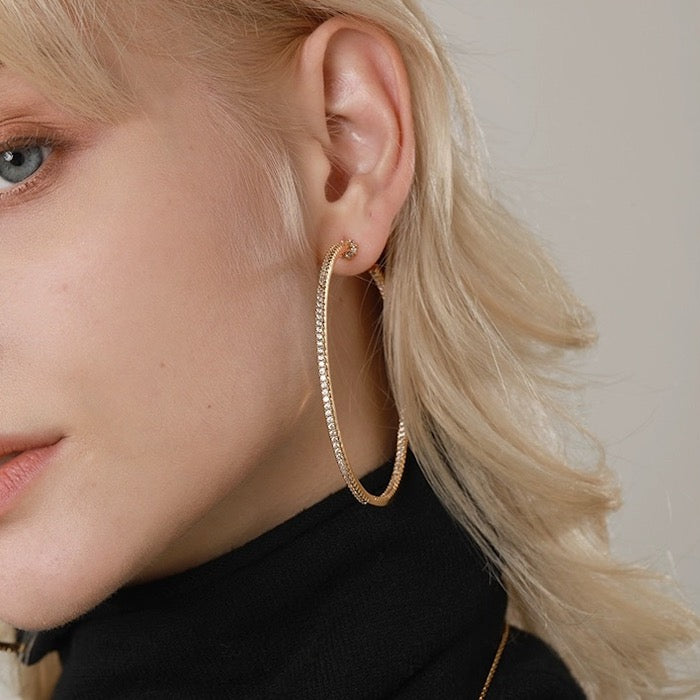 Oversized Sparkling Hoop Earrings CiCi De Jewelry Amsterdam