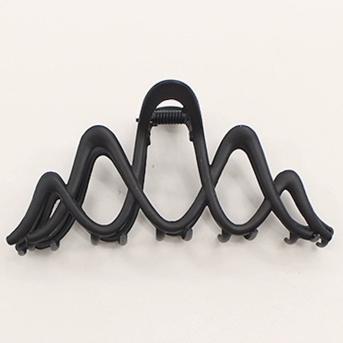 Large Claw Metal Hair Clips - Double Wave Line