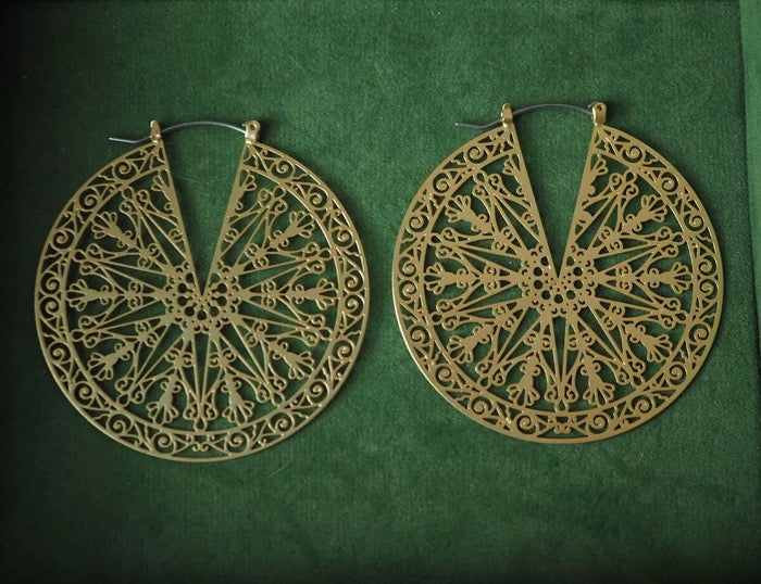 Greek Style Filigree Ferris Wheel Earrings