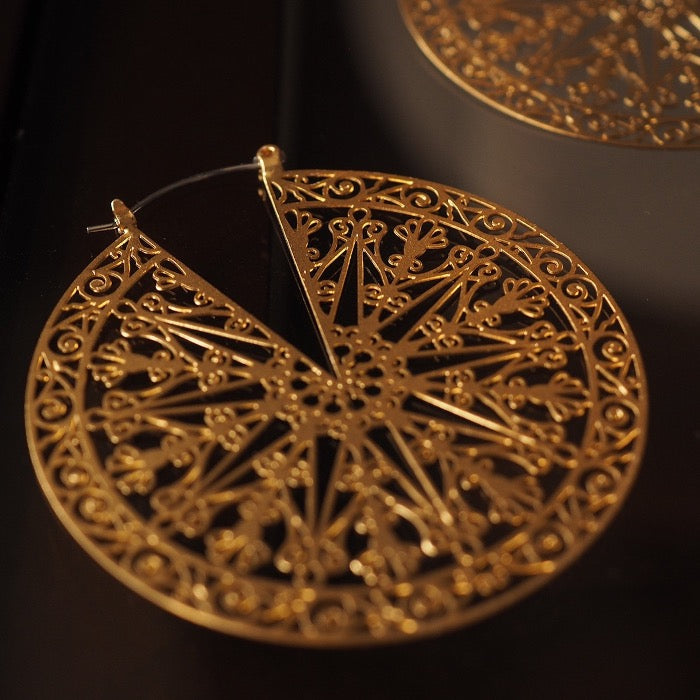 Greek Style Filigree Ferris Wheel Earrings