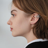 Elegant small sparkling flower ear cuff-one piece