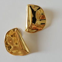 Folded Large Round Ear Studs