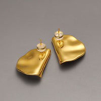 Folded Large Round Ear Studs