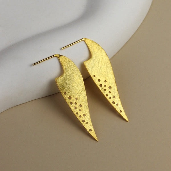 Handmade Frosted Leaf Earrings