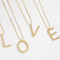 Letter Charm A-Z Braided Longline Necklaces