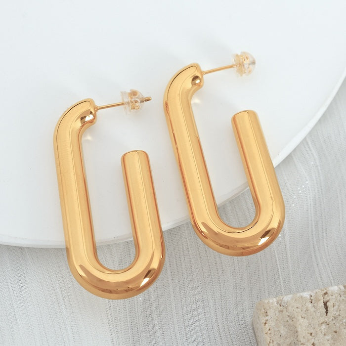 Bold Look Minimalist Link Drop Earrings