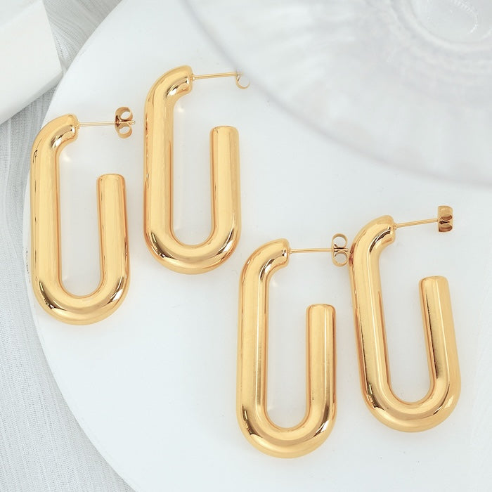 Bold Look Minimalist Link Drop Earrings