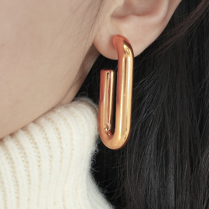 Bold Look Minimalist Link Drop Earrings