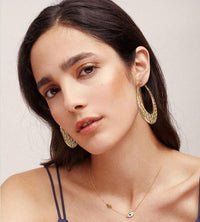 Moon Net - Oversized Golden Hoop Earrings