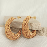 Bold Point Texture Hoop Earrings