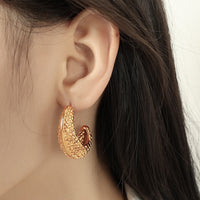 Bold Point Texture Hoop Earrings