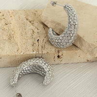 Bold Point Texture Hoop Earrings