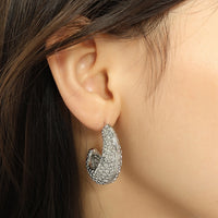 Bold Point Texture Hoop Earrings