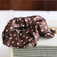 Polka Dot 100% Silk Hair Scrunchie-6cm wide