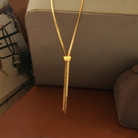 Triangle Bone Chain Pull-Out Necklace