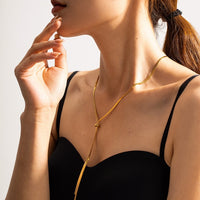 Minimalist Herring Bone Chain Pull-Out Necklace