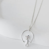 Cute Rope Skipping Cat Necklace