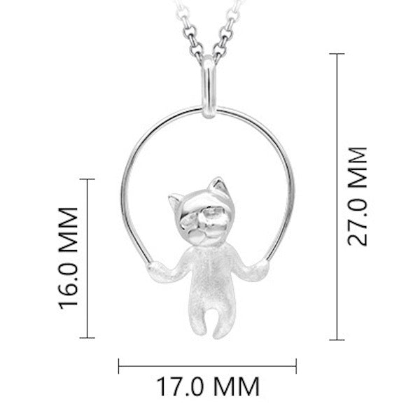 Cute Rope Skipping Cat Necklace