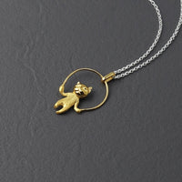 Cute Rope Skipping Cat Necklace