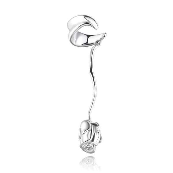 Romantic Silver Rose Ear Cuff-One piece