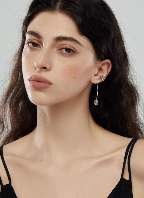 Romantic Silver Rose Ear Cuff-One piece