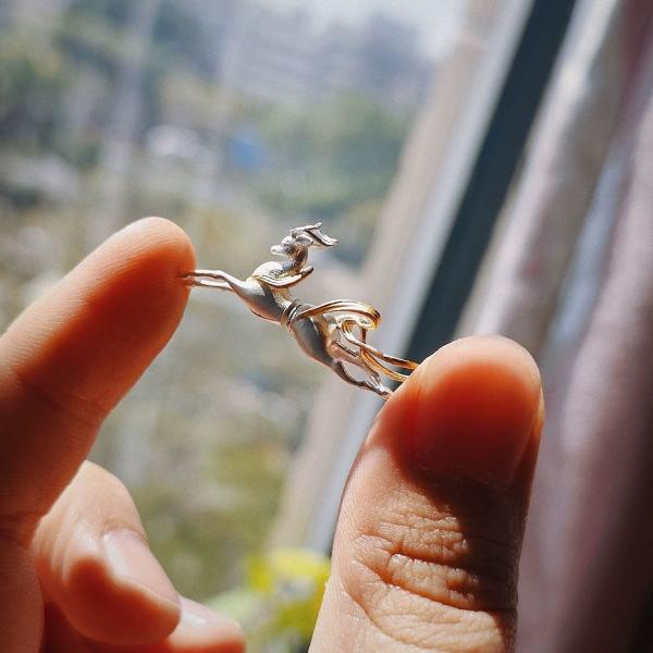 Deer Design Double-Sided Ear Stud