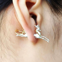 Deer Design Double-Sided Ear Stud