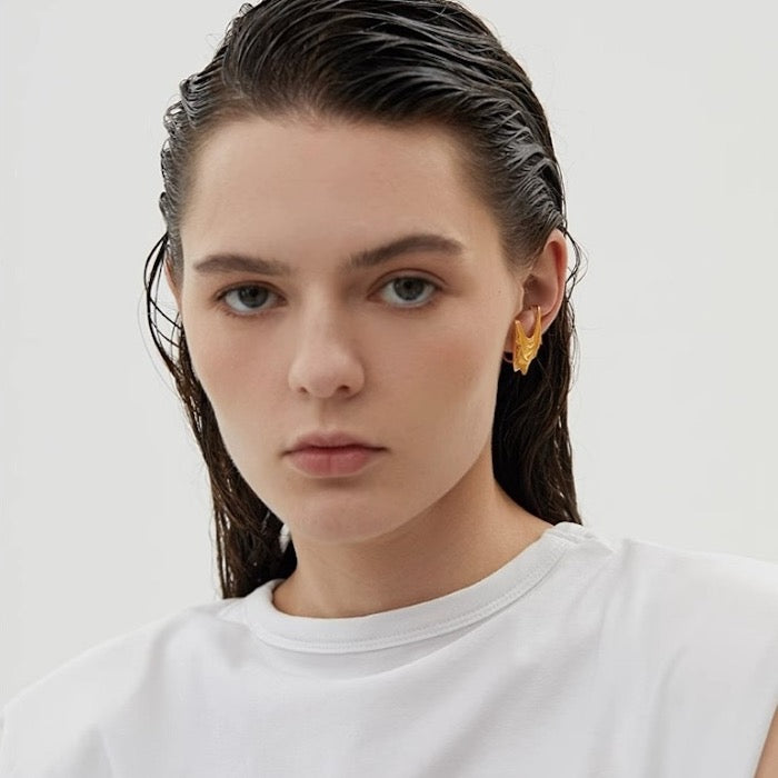 Unique  Silk Cloth Ear cuff - One piece