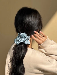 Chic 100% Silk Skirt Design Hair Scrunchie-Double Layer