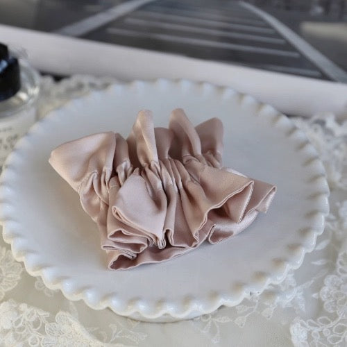 Chic 100% Silk Skirt Design Hair Scrunchie-Double Layer