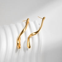 Slim Curved Longline Earrings