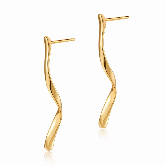 Slim Curved Longline Earrings