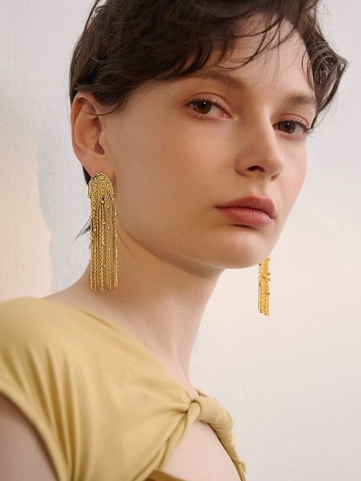 Sparkling Tassels Longline Earrings