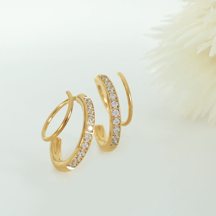 Geometric Spiral Line Earrings