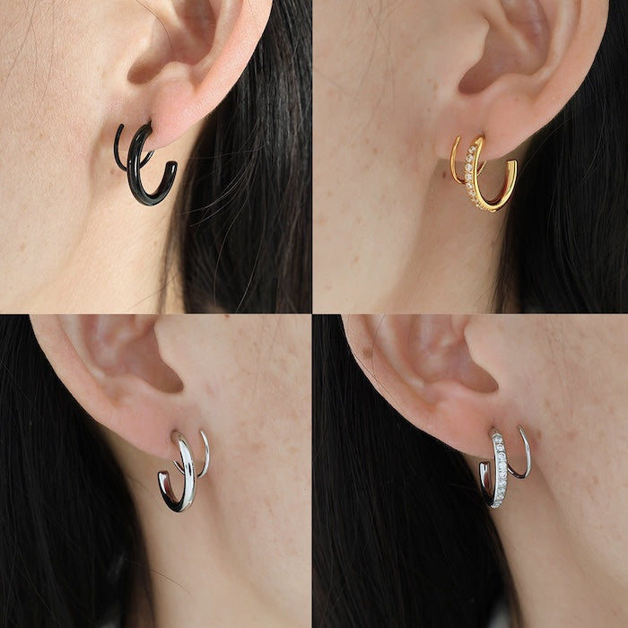 Geometric Spiral Line Earrings