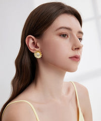 Modern Vintage Sunflower Love Ear Studs