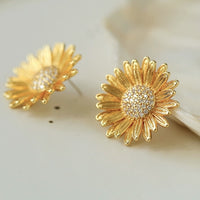 Modern Vintage Sunflower Love Ear Studs