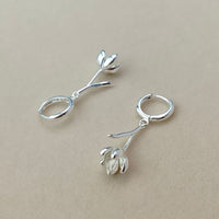 Minimalist Tulip Flowers Drop Earrings