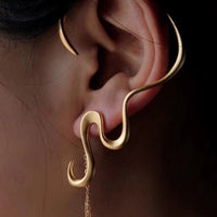 Chic Waved Line Large Ear Cuffs - One Pair