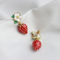 Cute KS Style Strawberry Earrings n Necklace