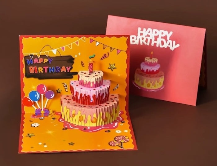 3D Gift Card - Happy Birthday Cake Card