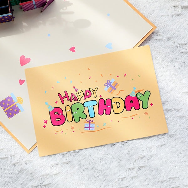 3D Gift Card - Happy Birthday Letters Card